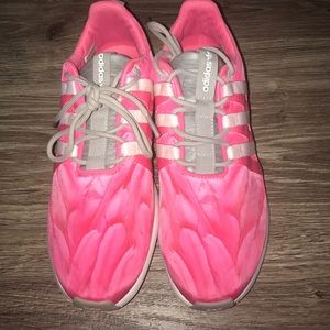 Adidas pink flower shoes