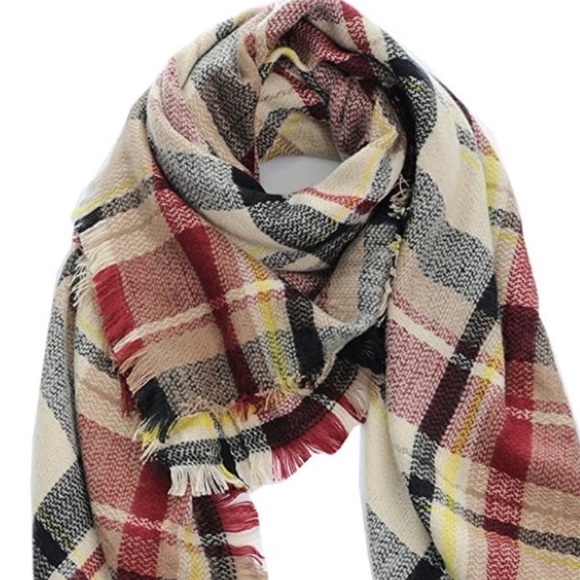 New Tartan Plaid Oversized Blanket Scarf - Picture 2 of 4