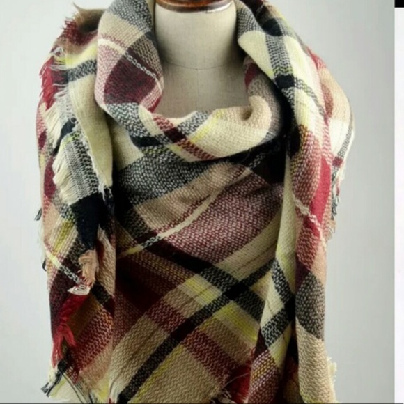 New Tartan Plaid Oversized Blanket Scarf - Picture 4 of 4