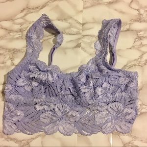 Aerie Lace Bralette Lilac Adjustable Straps Purple