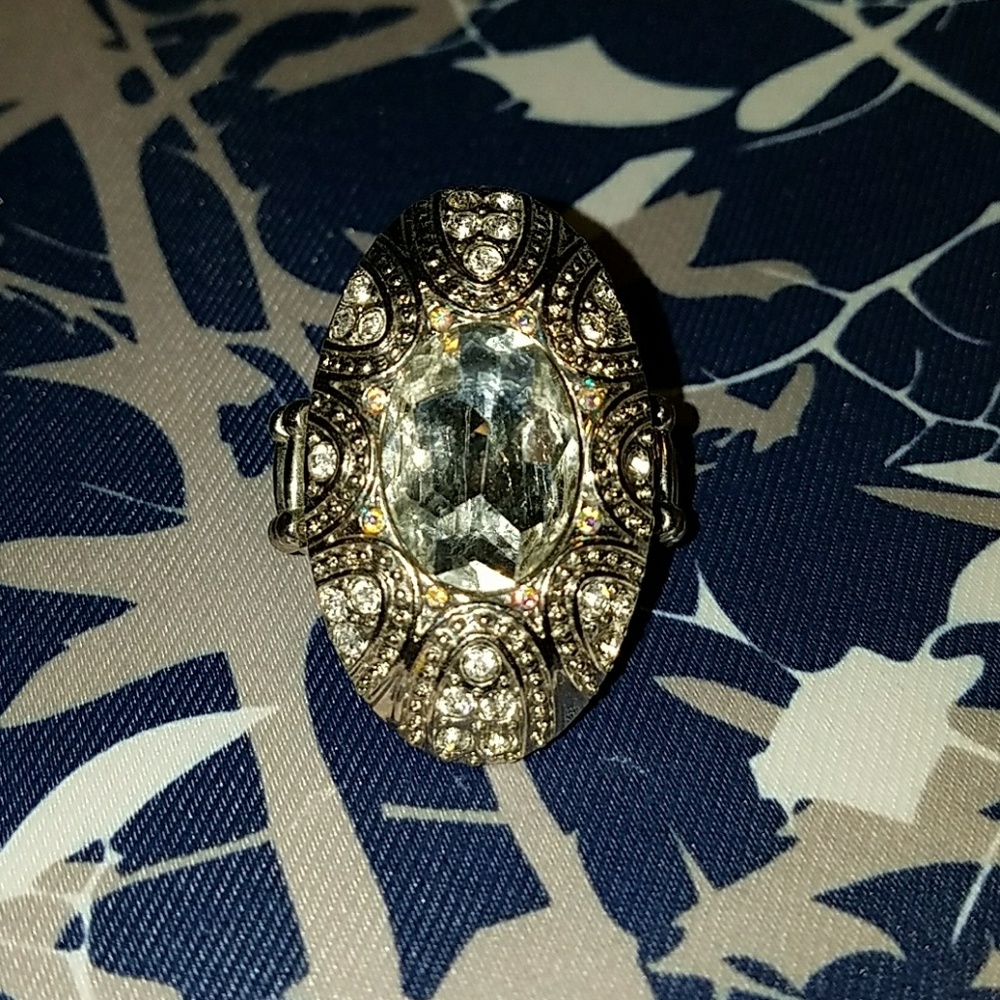 Stretchy Oval Rhinestone Ring - Picture 2 of 6