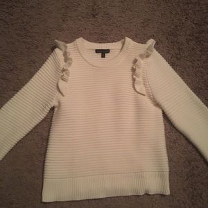 Banana Republic Ivory Ruffle sweater