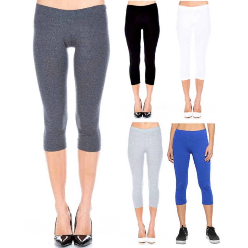 Basic Royal Blue Capri Leggings - Picture 2 of 2