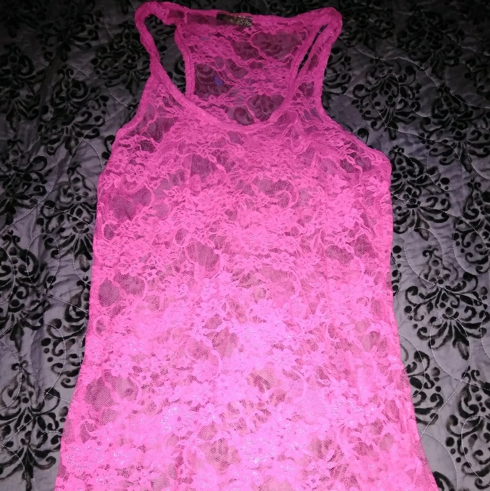 Hot pink lace top❤