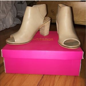 Catherine Nude Peep Toe Bootie heels
