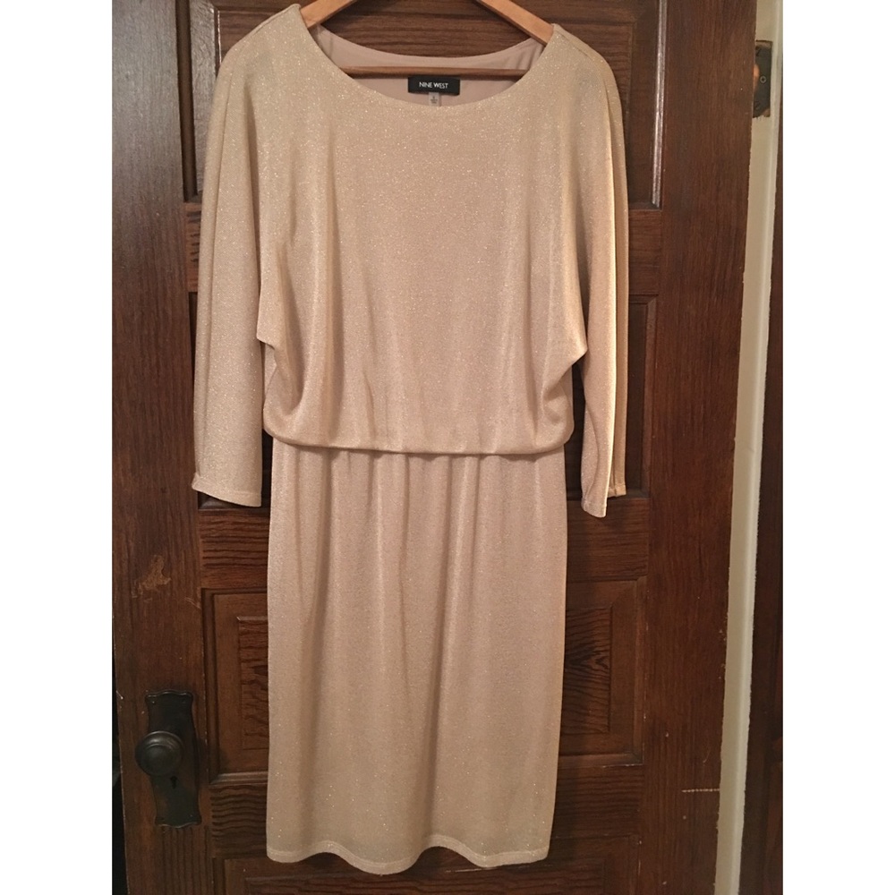 Gold sweater sheath dress 💃