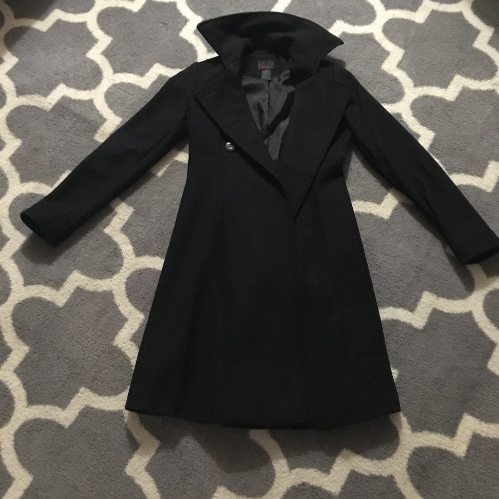 Long Pea Coat - Black
