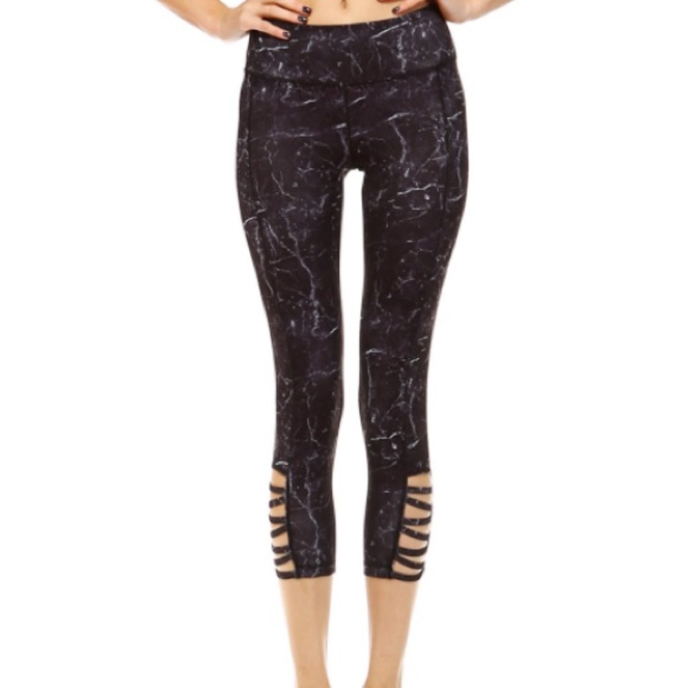 Mono B Acrivewear Black Stone Cutout Leggings
