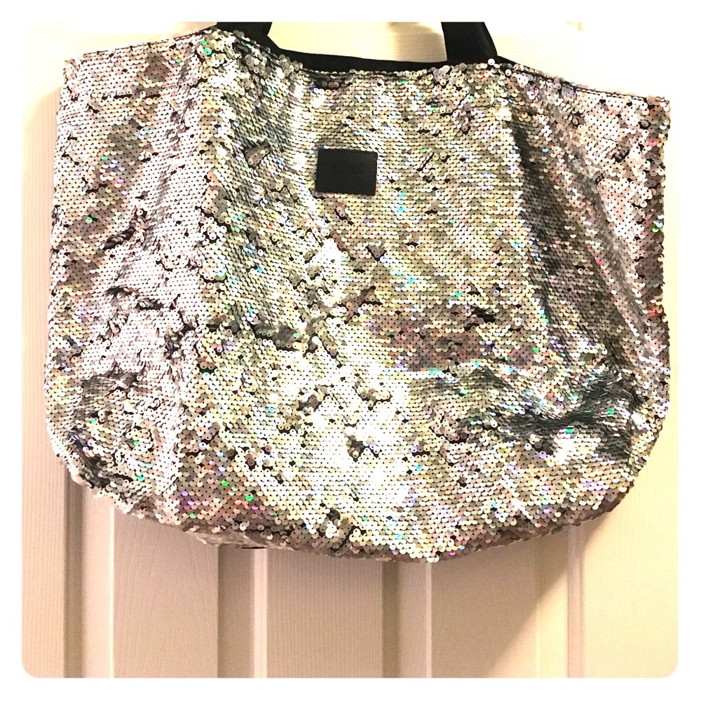 Victoria's Secret pink sequin tote