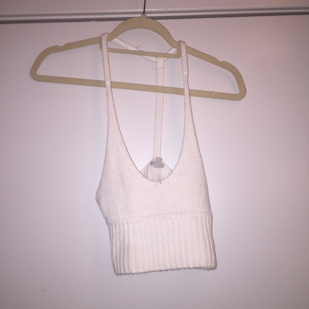 Urban Outfitters white knit croptop