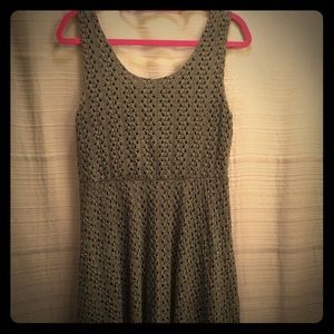 Blue gray crochet tank dress
