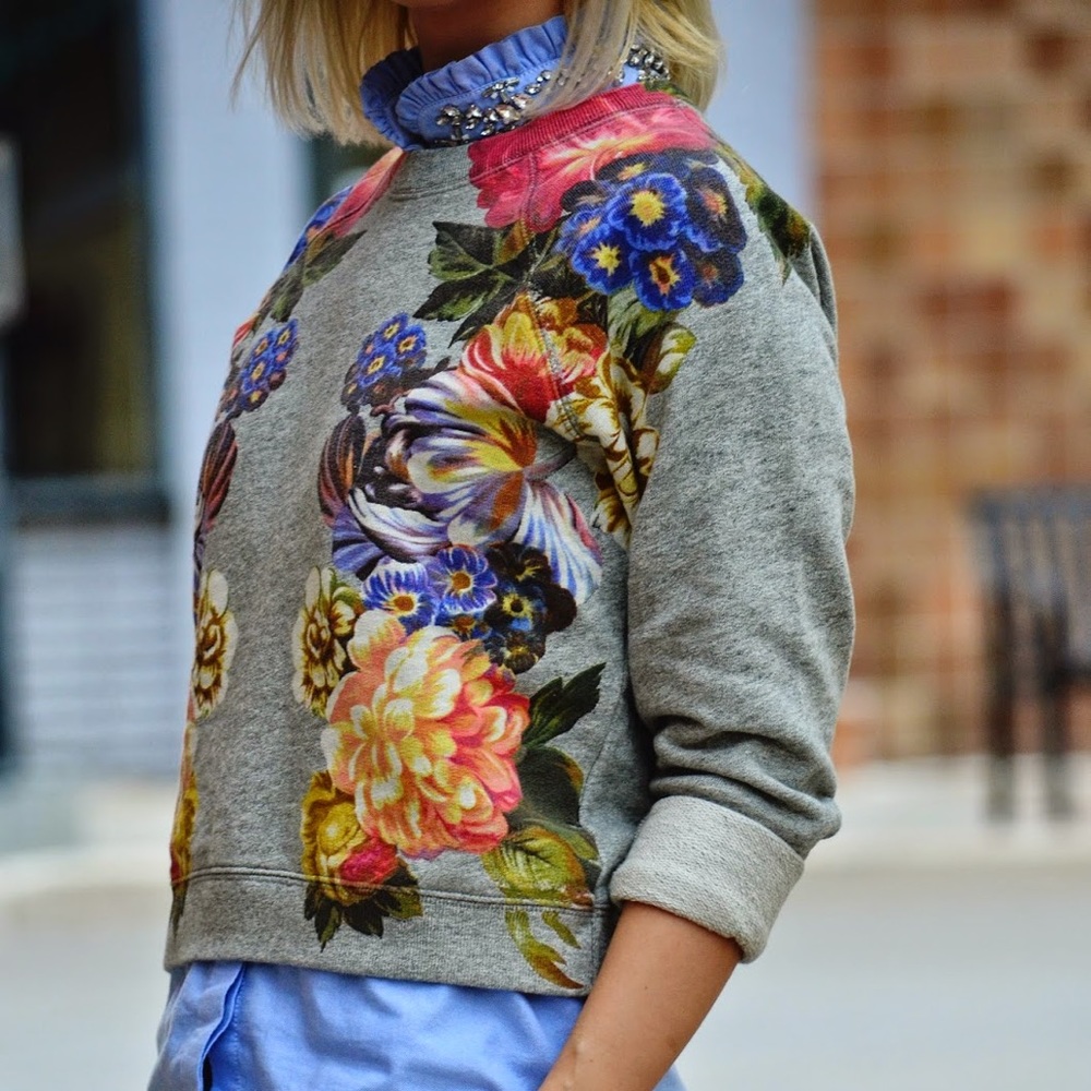 J.Crew Dutch Floral Sweatshirt NWOT