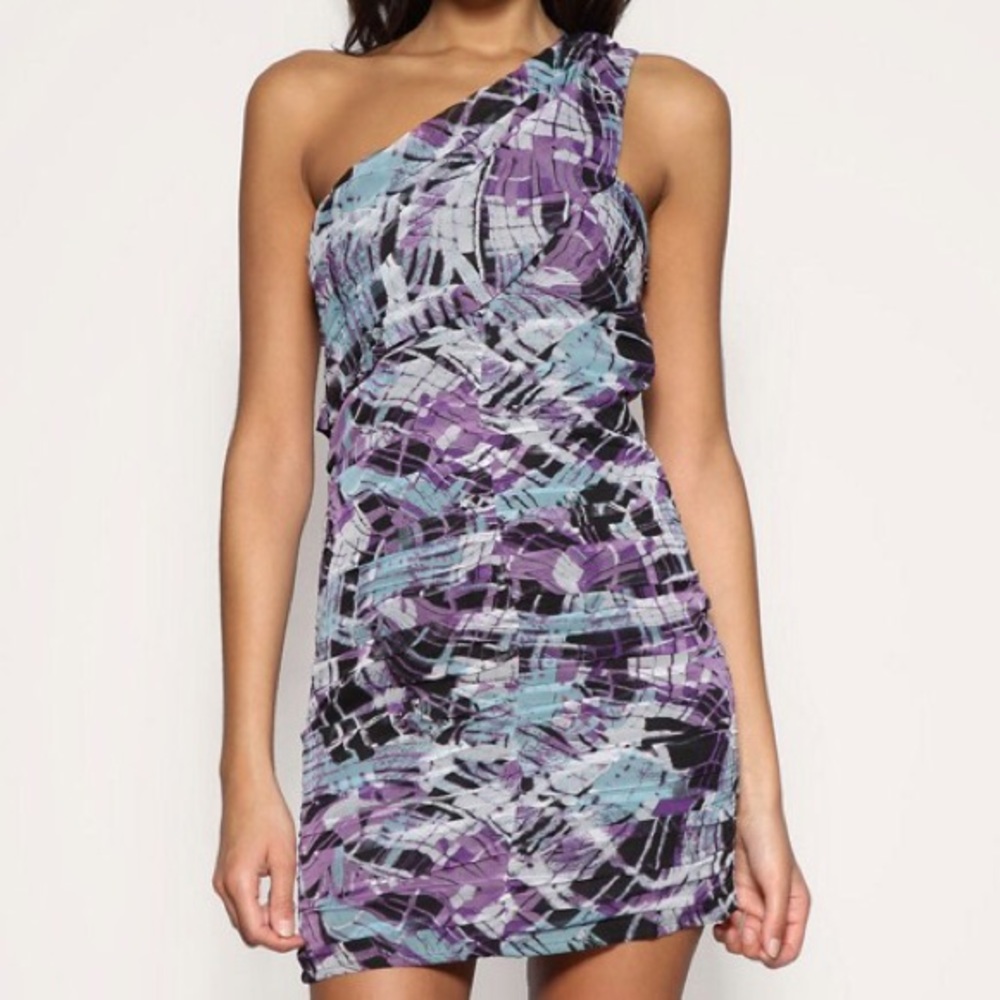 ASOS One shoulder graphic print dress