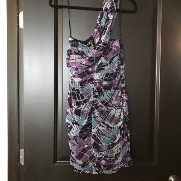 ASOS One shoulder graphic print dress - Picture 3 of 4