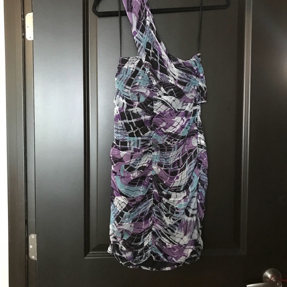 ASOS One shoulder graphic print dress - Picture 4 of 4