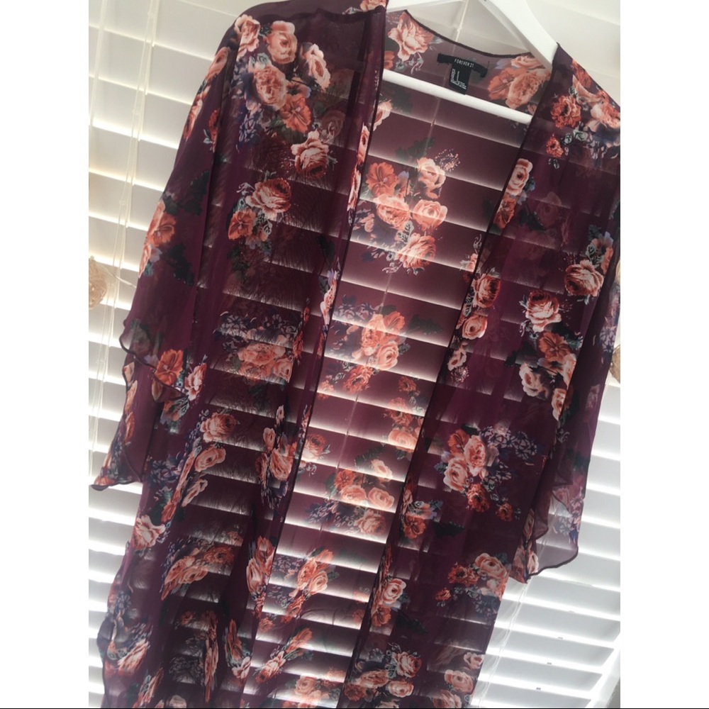 Sexy Sheer Floral Kimono