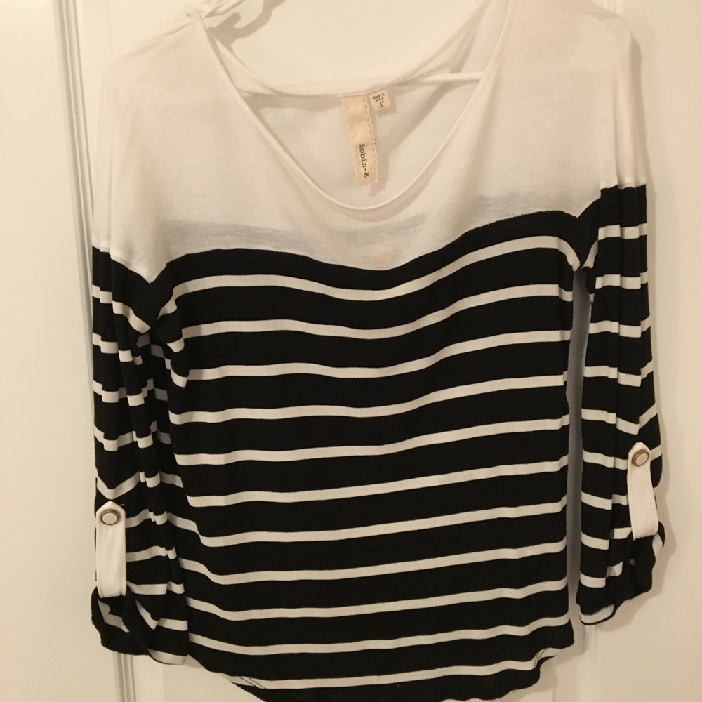 Women's striped 3/4 sleeve top