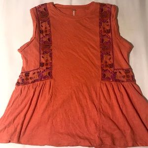 Free people Embroidered Tank Top