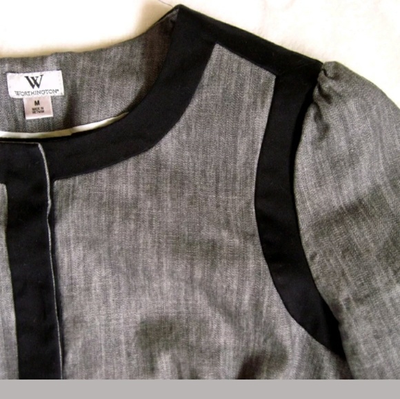 Worthington Minimalist Black & Grey Blazer Jacket - Picture 2 of 4