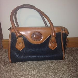 Vintage Dooney & Bourke Tan & Black Leather Purse