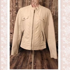 Winter white leather jacket Winter white leather jacket