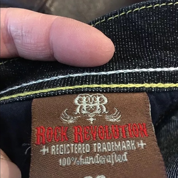 NEW ROCK REVOLUTION DARK JEANS WOMENS BOOTCUT 32 - Picture 5 of 8