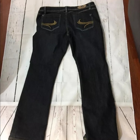 NEW ROCK REVOLUTION DARK JEANS WOMENS BOOTCUT 32 - Picture 7 of 8