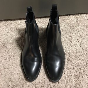 Zara black Chelsea boot with stud detail