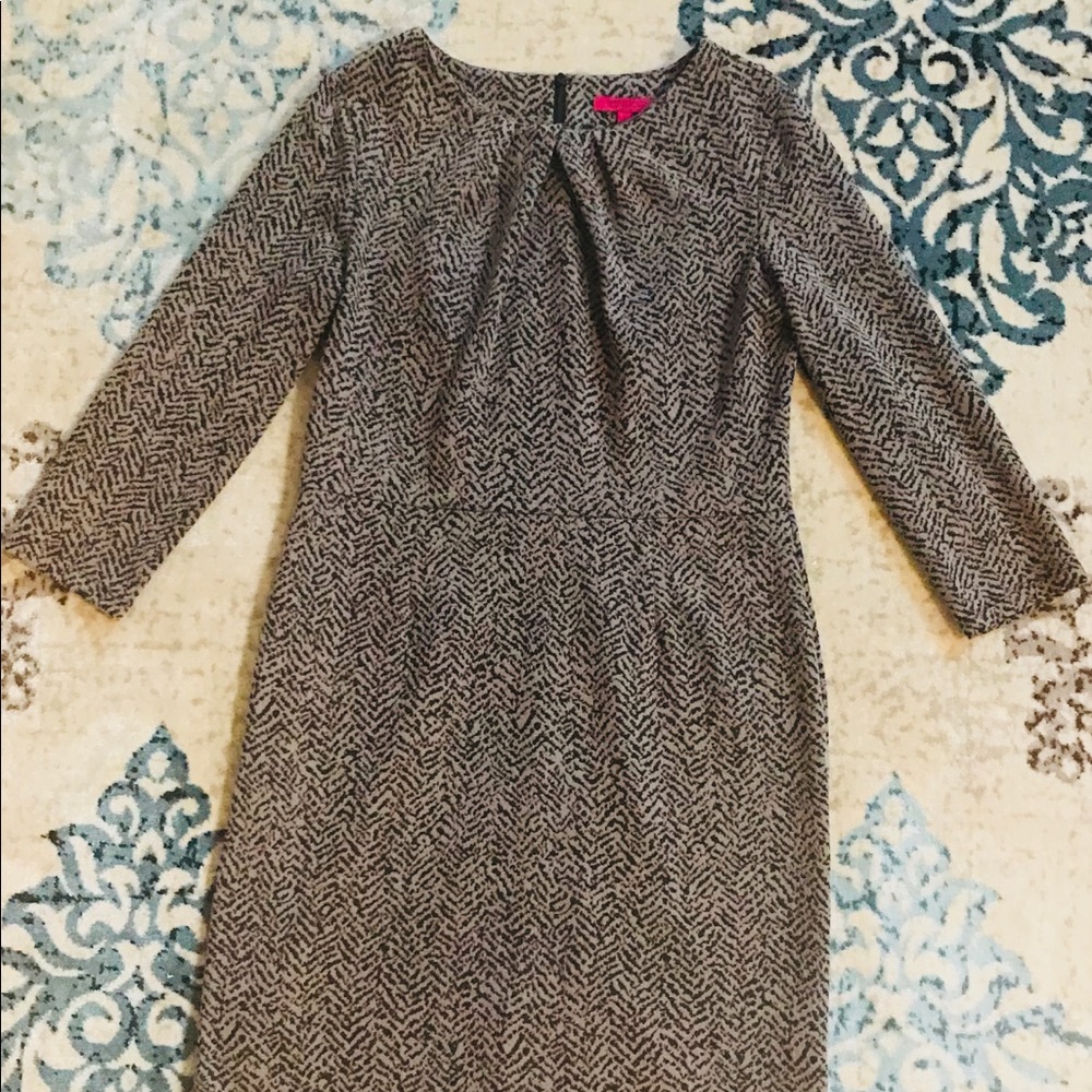 EMPLOI - Lexington Brown Animal Ponte Dress
