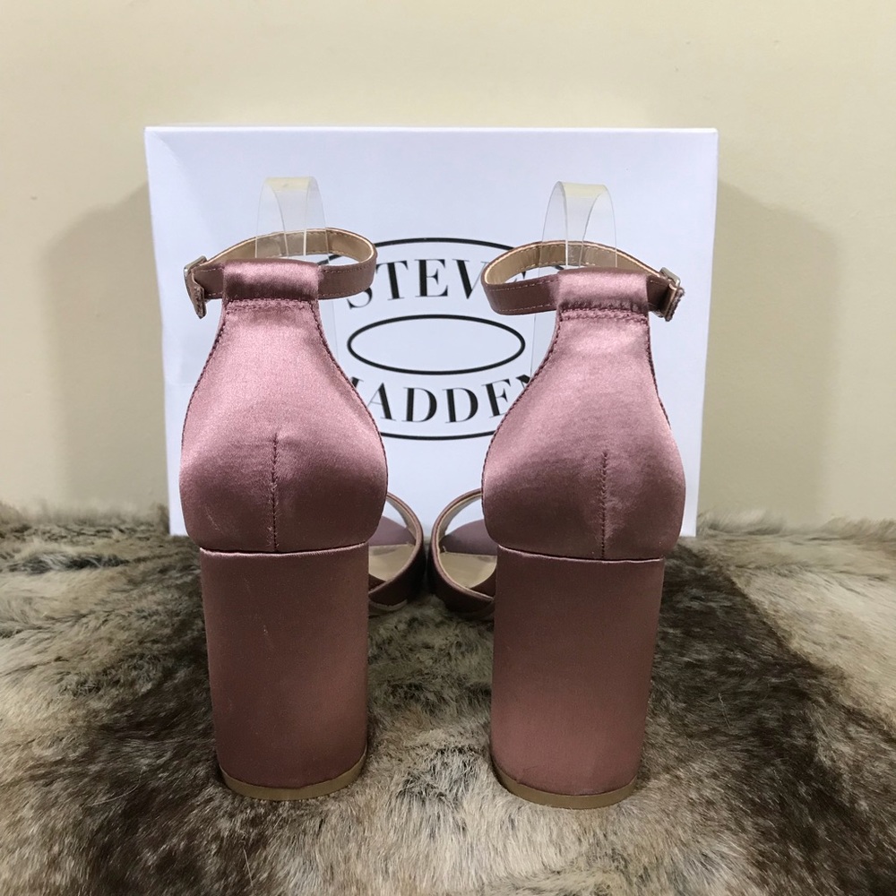 Steve Madden Mirna Blush Satin Heeled Sandal - Picture 3 of 3