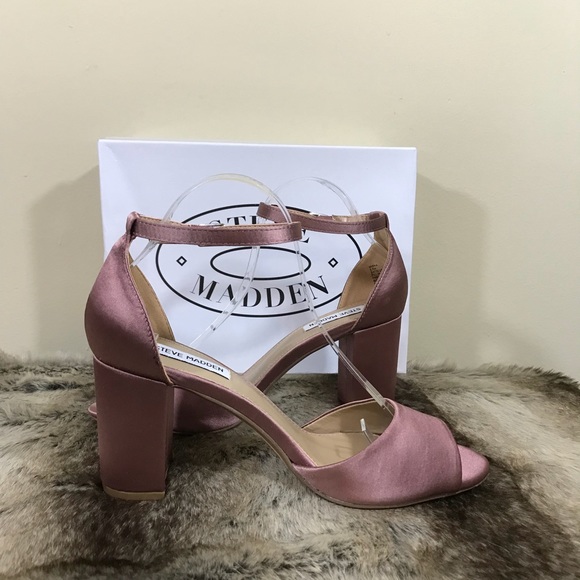 Steve Madden Mirna Blush Satin Heeled Sandal - Picture 2 of 3