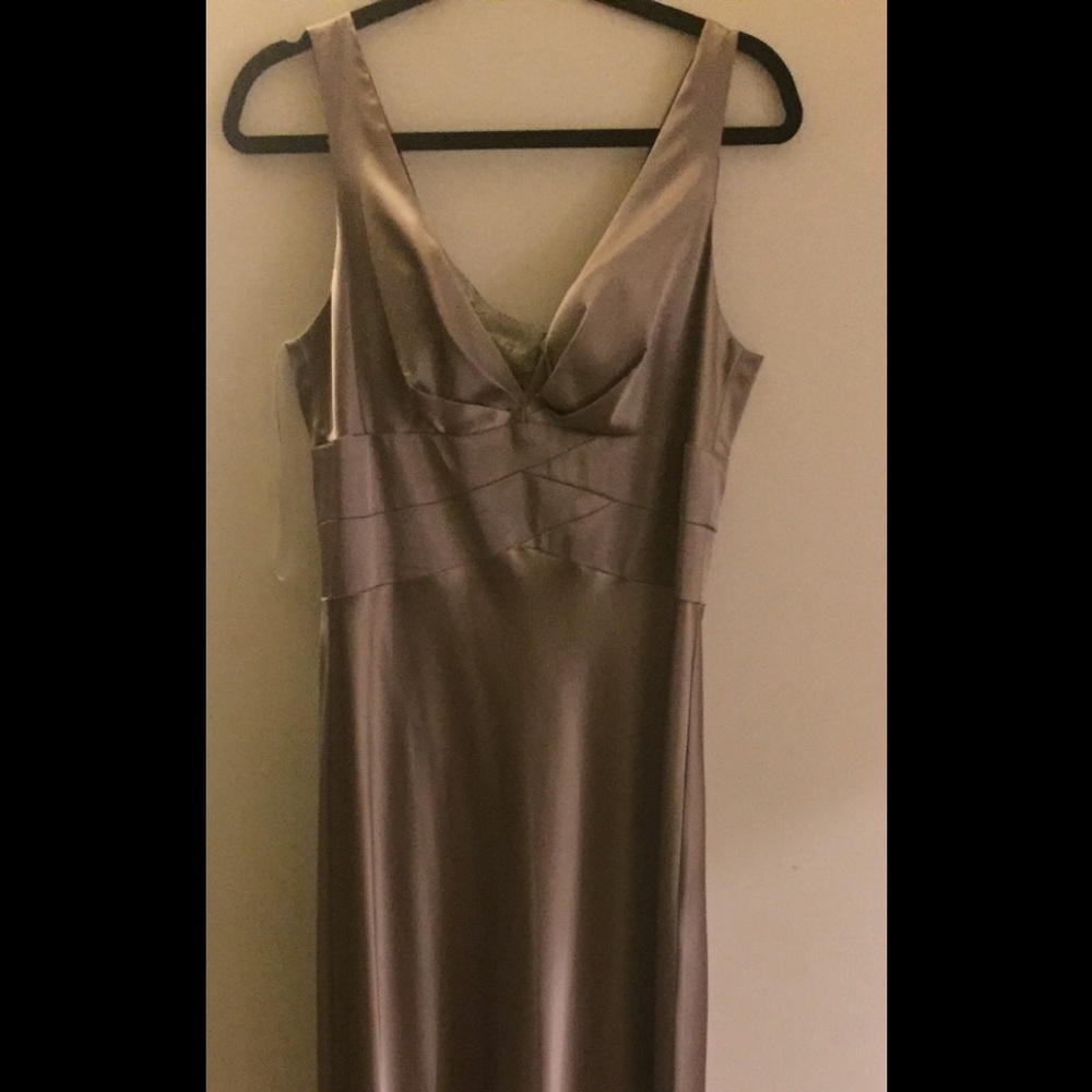 Elegant satin gold dress