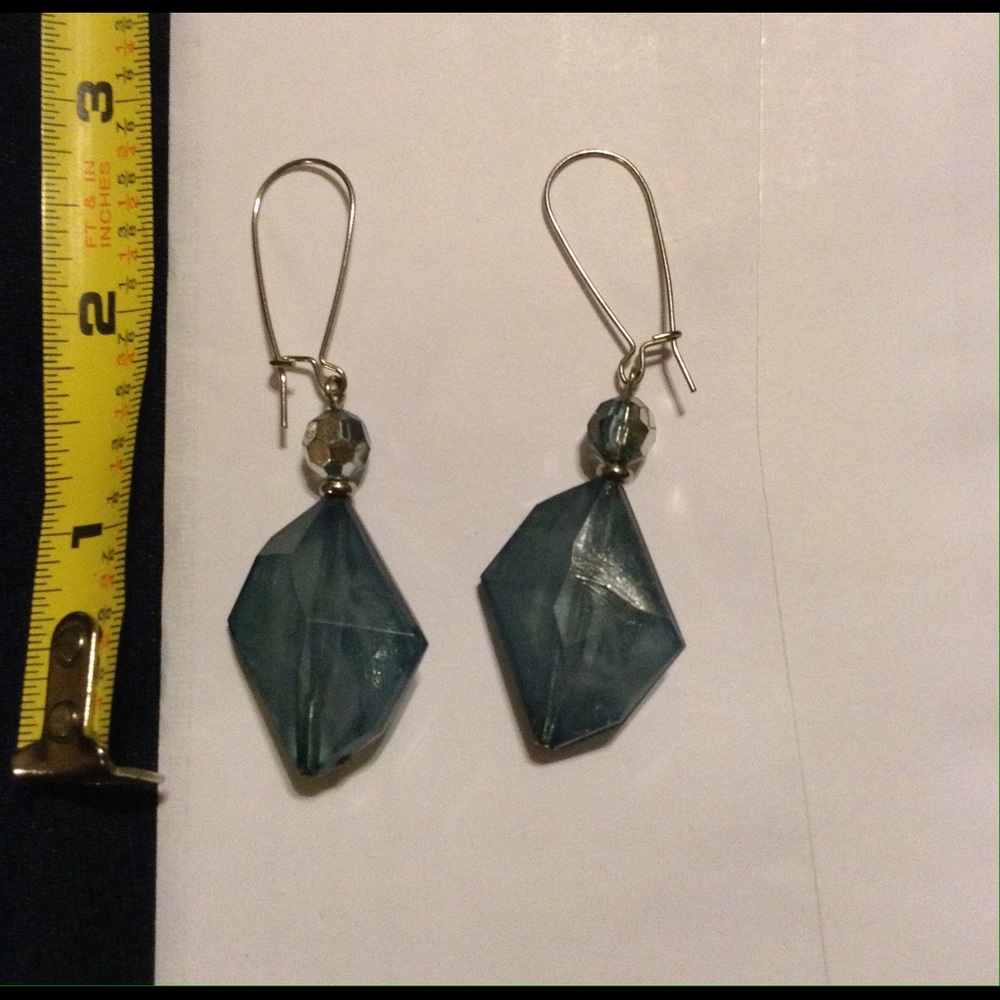 Teal Blue Dangle Earrings