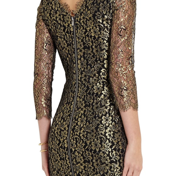 Diane Von Furstenberg Zarita Dress Gold (Holiday) - Picture 3 of 3