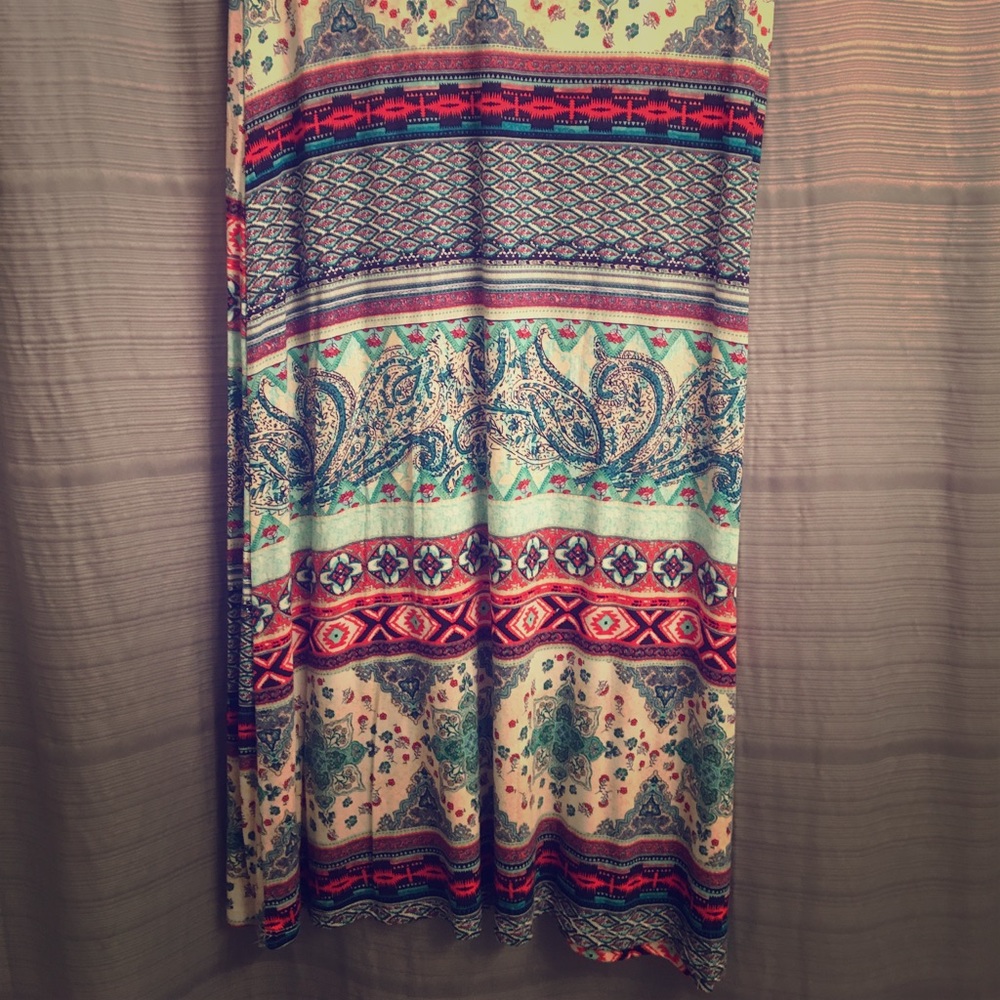 Multicolor jersey knit maxi skirt