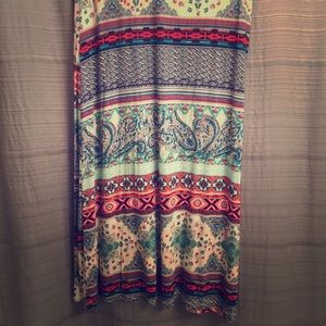 Multicolor jersey knit maxi skirt