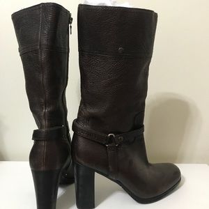 Prada Mid-Calf Dark Brown High Heel Boot