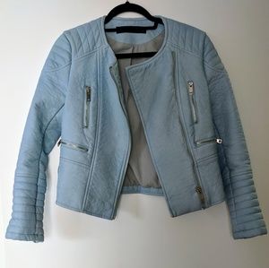 Zara blue moto jacket