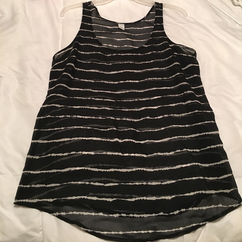 Old navy black and white sheer tank