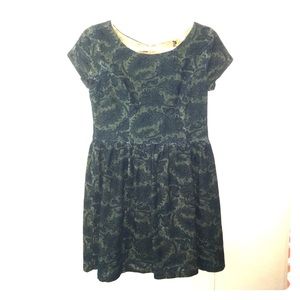 ModCloth dark green patterned dress