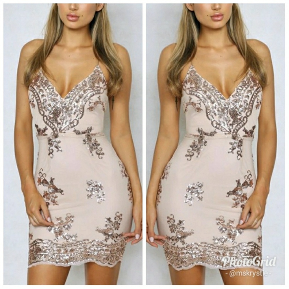 Holy Glam Rose Gold Sequin Dress - Picture 4 of 8