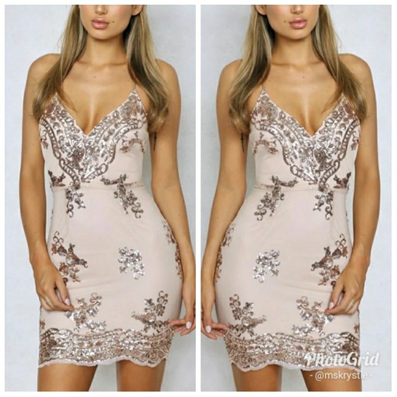 Holy Glam Rose Gold Sequin Dress - Picture 4 of 8