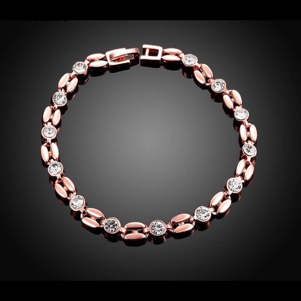 Roxi Rose Gold Plated Bracelet W Cubic Zirconia.