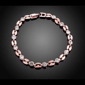 Roxi Rose Gold Plated Bracelet W Cubic Zirconia.