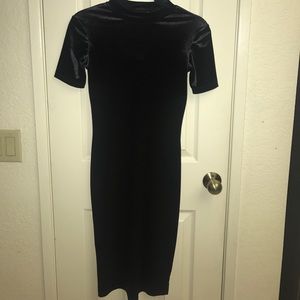 Black velvet suede dress
