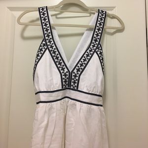 White and blue midi dress