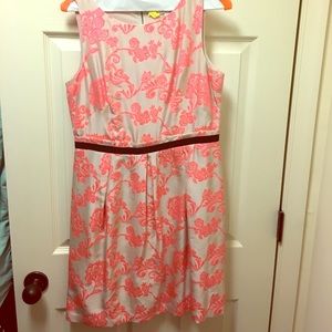 Loft silk blend dress-neon pink pattern!