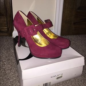 Faux Suede Platform Mary Janes