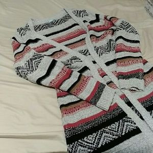 Long Striped Cardigan