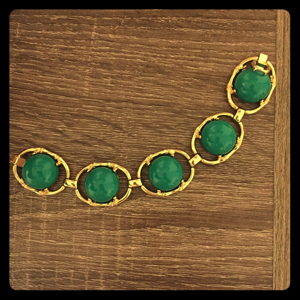 Gold and Green Stella & Dot Bauble Bracelet